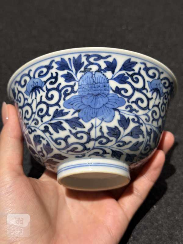 清光绪 青花缠枝莲纹小碗 - 图3